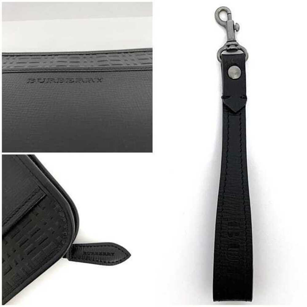 Burberry Shoulder Bag Black Nova Check KM Clutch Leather Strap Zipper - Picture 9 of 10